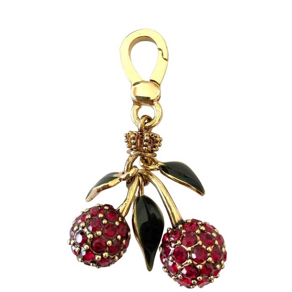 Juicy Couture Red PAVE Cherries CHERRY PRINT Charm - Picture 1 of 5